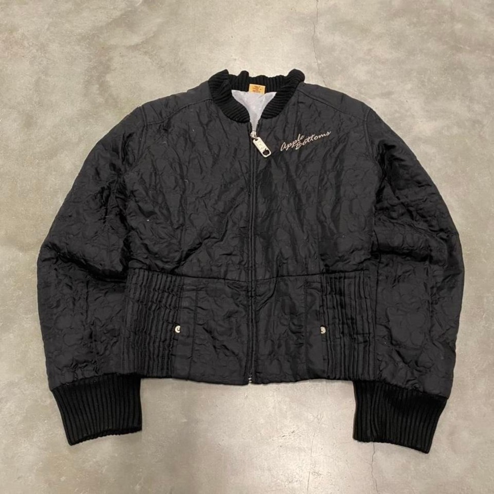 Vintage y2k 90s apple bottoms black spellout embroidered script jacket